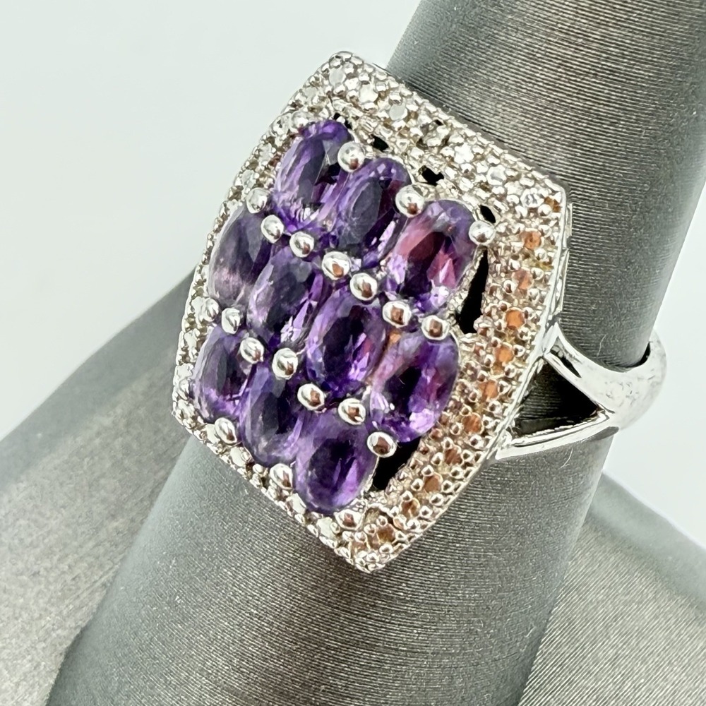 Gorgeous Ross Simons Amethyst Ring Sterling Silver 925 Size 7‎